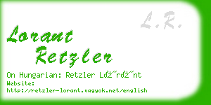 lorant retzler business card